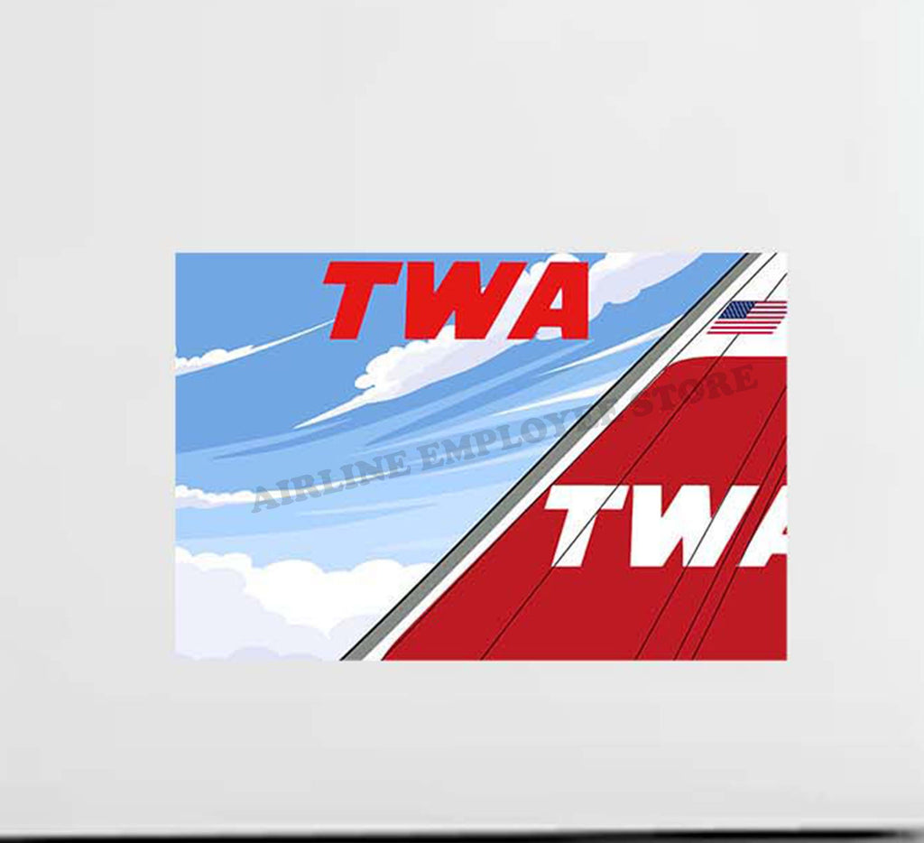 Twa Sticker TWA Livery Tail Design Decal Stickers – Airline Employee Shop