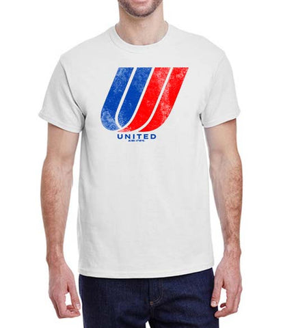 United Airlines Tulip Logo - Grunge Design T-Shirt