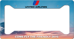 United Airlines  "Come Fly The Friendly Skies" - License Plate Frame