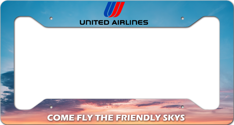 United Airlines  "Come Fly The Friendly Skies" - License Plate Frame