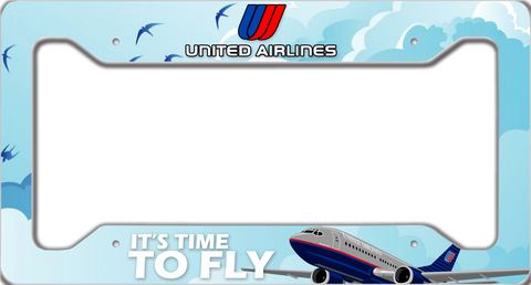United Airlines  "It's Time To Fly" - License Plate Frame