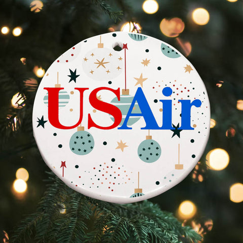 US Air Christmas Round Ceramic Ornaments