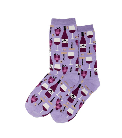 Purple Grape Wine Womens Crew Socks