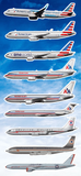 American Airlines Evolution Aircraft Decal Sticker Set (9-Pack)