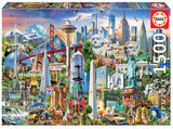 North America Landmarks Educa Puzzle (1,500 pieces)