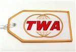 Embroidered TWA Gold Globe Logo Bag Tag