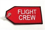 Embroidered White on Red Flight Crew Bag Tag