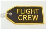 Embroidered Black & Gold Flight Crew Bag Tag