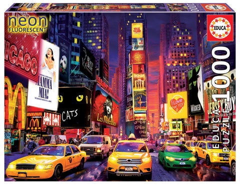 Times Square Neon Fluorescent Educa Puzzle - (1,000 pieces)