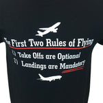 First two rules of flight t-shirt closeup