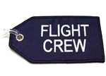 Embroidered White on Navy Flight Crew Bag Tag