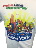 American Airlines New York City Travel Poster T-shirt Closeup