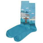 Alaska Men's Travel Themed Crew Socks