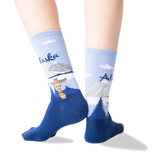 Alaska Women's Travel Themed Crew Socks