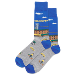 Brooklyn Men's Travel Themed Crew Socks