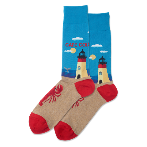 Cape Cod Men's Travel Themed Crew Socks