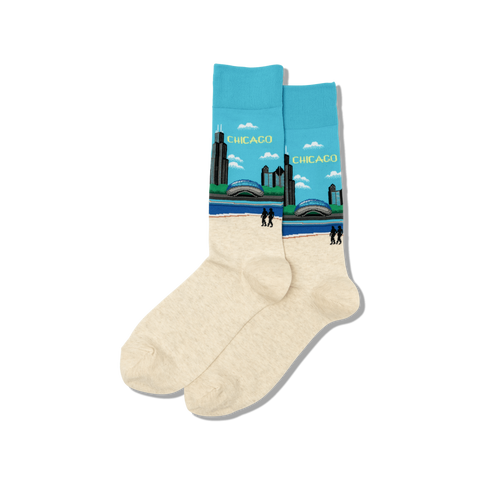 Chicago Men's Travel Themed Crew Socks