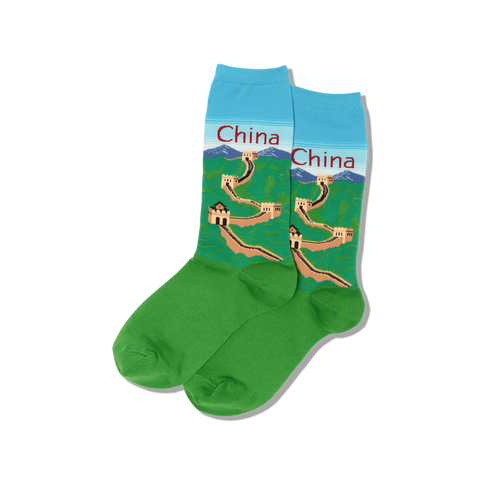 China Women's Travel Themed Crew Socks