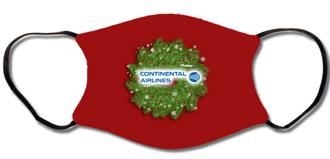 Continental Airlines Christmas Wreath Face Mask