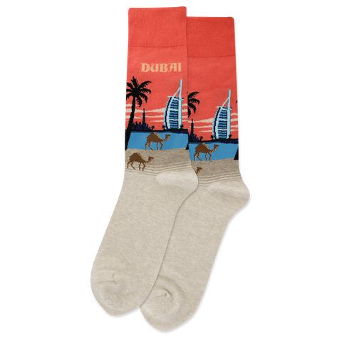 Dubai Men's Travel Themed Crew Socks
