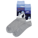 Greece Women's Travel Themed Crew Socks