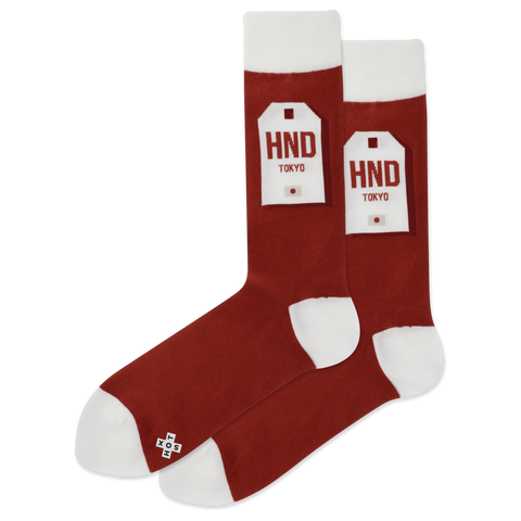 Tokyo HND Luggage Tag Men's Crew Socks