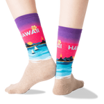 Hawaii Women's Travel Themed Crew Socks