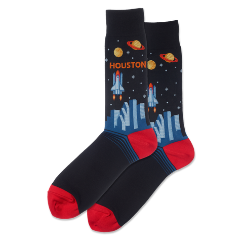 Houston Men's Travel Themed Crew Socks