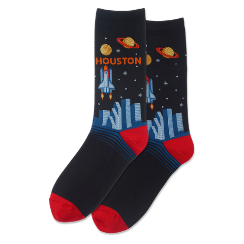 Houston Women's Travel Themed Crew Socks