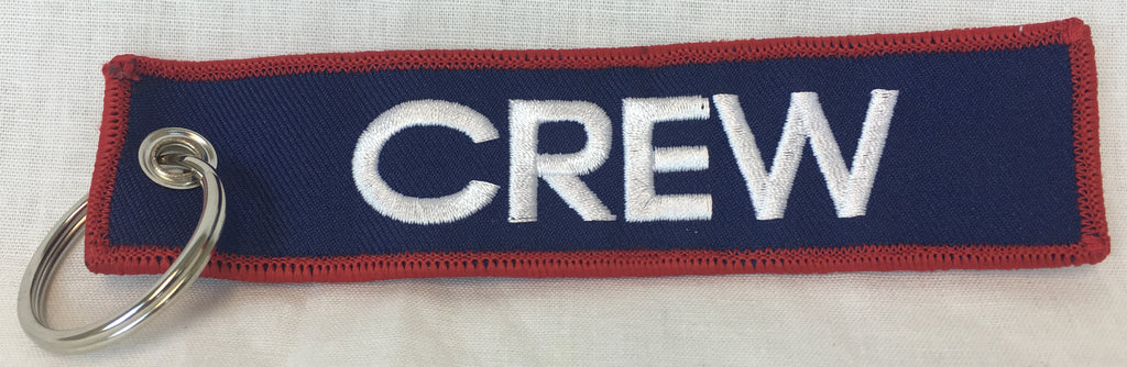 Embroidered Blue w/ Red Rim Crew Key Tag – Airline Employee Shop