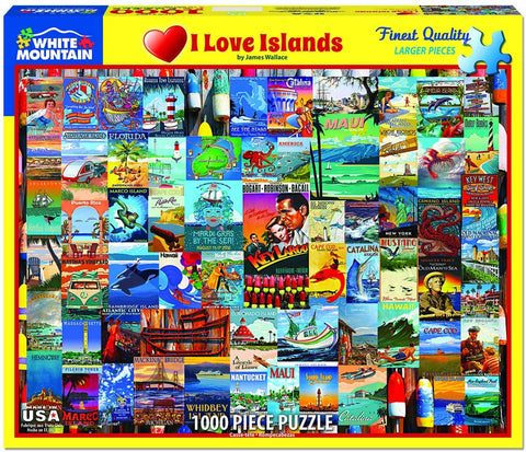 I Love Islands Puzzle by White Mountain - (1,000 pieces)