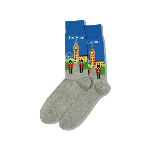 London Men's Travel Themed Crew Socks