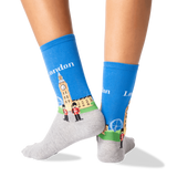 London Women's Travel Themed Crew Socks