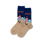 Maine Women's Travel Themed Crew Socks