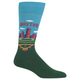 Boston Men's Travel Themed Crew Socks