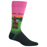 Napa Valley Men's Travel Themed Crew Socks