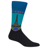 Hot Sox Paris Men's Travel Themed Crew Socks