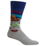 Hot Sox Rome Men's Travel Themed Crew Socks