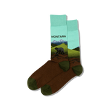 Montana Men's Travel Themed Crew Socks