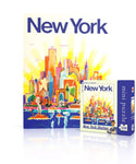 New York City Skyline American Airlines Travel Poster Mini Travel Puzzle by New York Puzzle Company - (100 pieces)