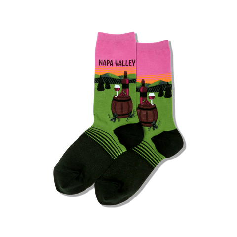 Napa Valley Women's Travel Themed Crew Socks