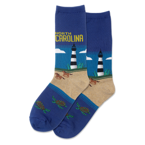 North Carolina Women's Travel Themed Crew Socks