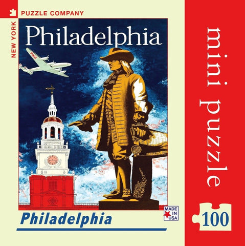 Philadelphia TWA Travel Poster Mini Travel Puzzle by New York Puzzle Company - (100 pieces)