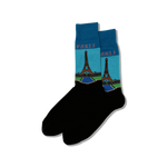 Hot Sox Paris Men's Travel Themed Crew Socks