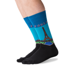 Hot Sox Paris Men's Travel Themed Crew Socks