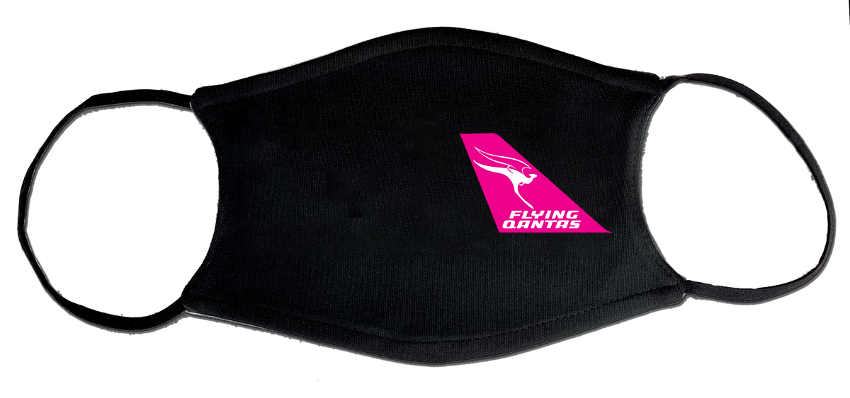 QANTAS Pink Logo Face Mask Airline Employee Shop