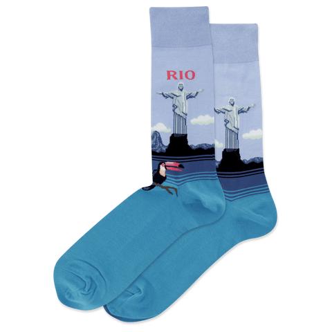 Rio de Janeiro Men's Travel Themed Crew Socks