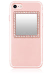 Rose Gold Square w/ Crystals Phone Mirror
