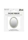 Silver Oval w/ Crystals Phone Mirror