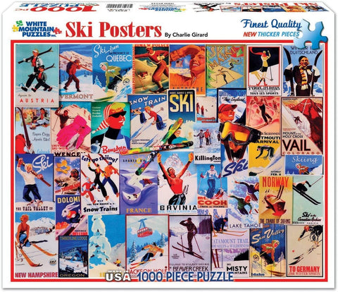 Ski Poster Puzzle by White Mountain - (1,000 pieces)